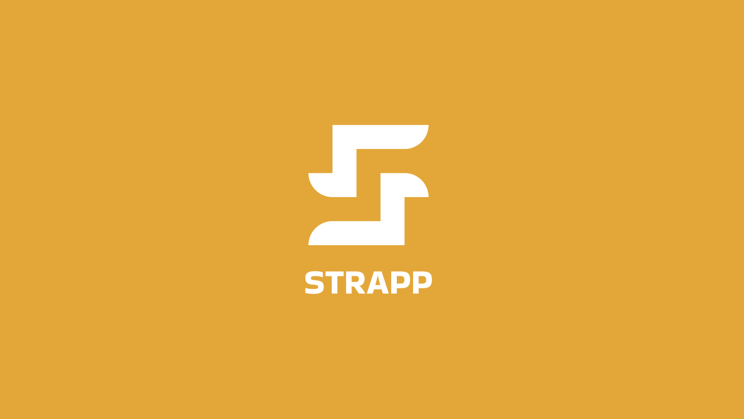 STRAPP Logo on solid yellow background