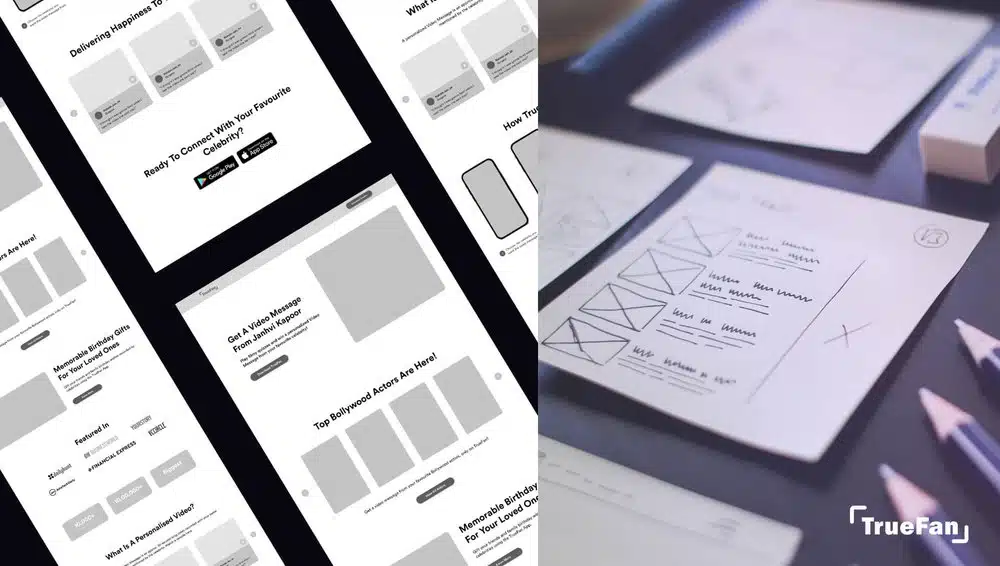 Truefan Website Wireframing Process