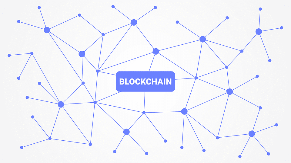 Blockchain concept visualized through a vectorized image